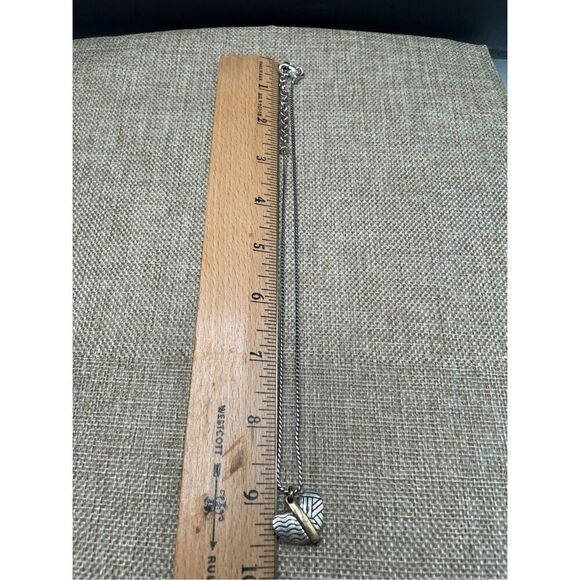 Brighton Acoma Two-Tone Reversible Line Detail Petite Heart Pendant Necklace - Picture 5 of 6